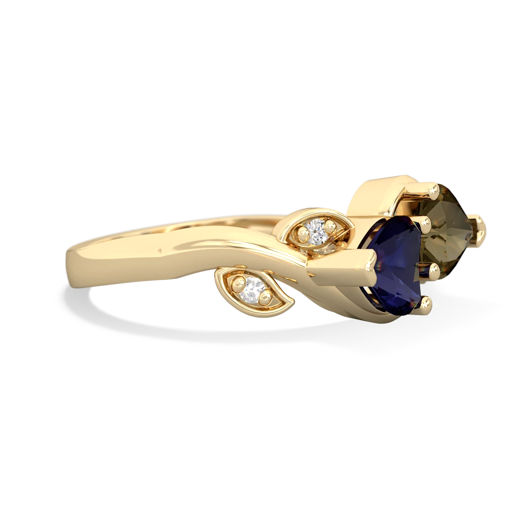 Sapphire Floral Elegance 14K Yellow Gold ring R5790