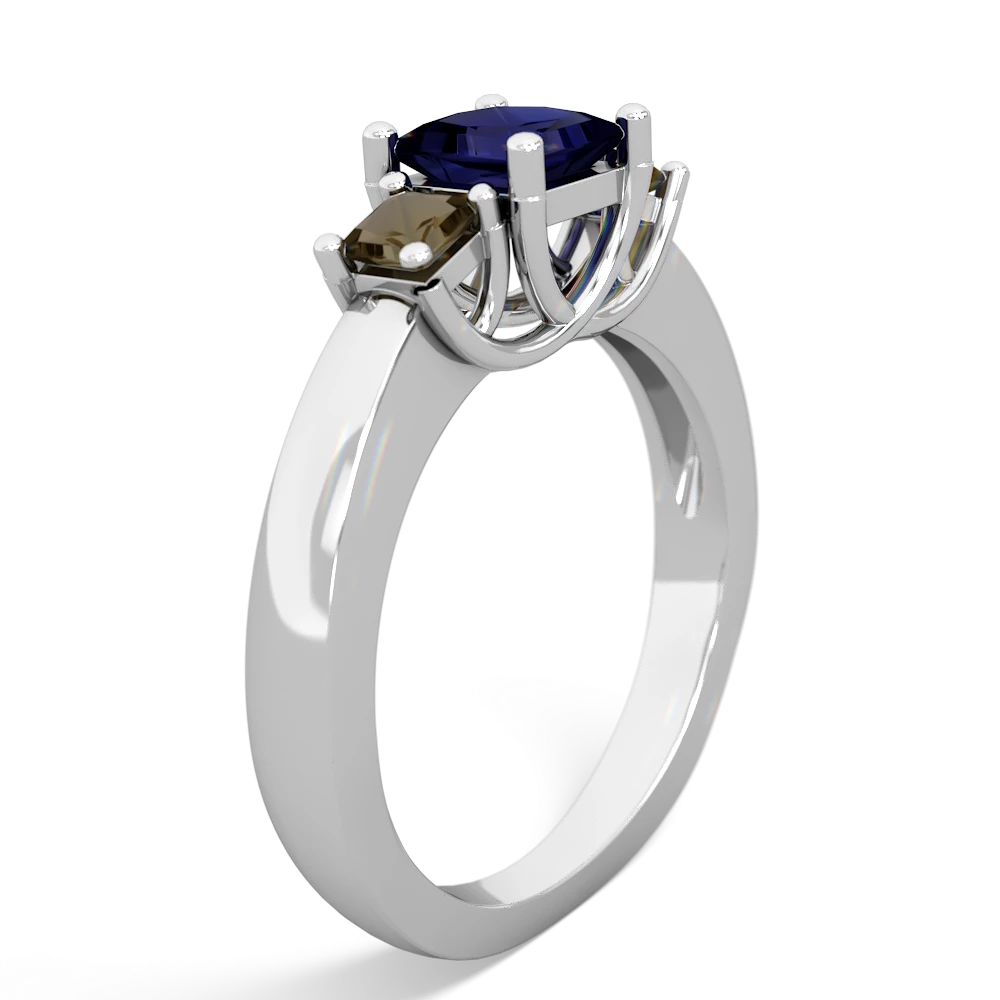 Sapphire Three Stone Trellis 14K White Gold ring R4015