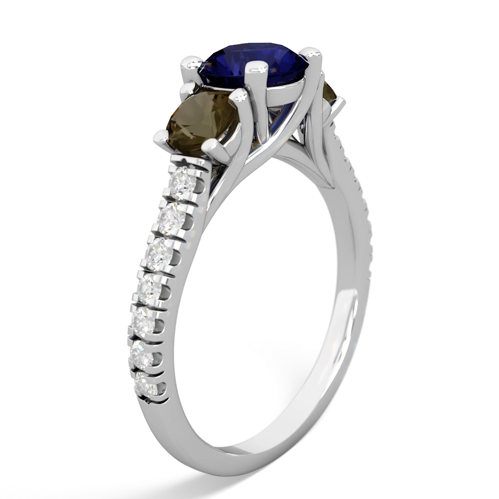 Sapphire Pave Trellis 14K White Gold ring R5500