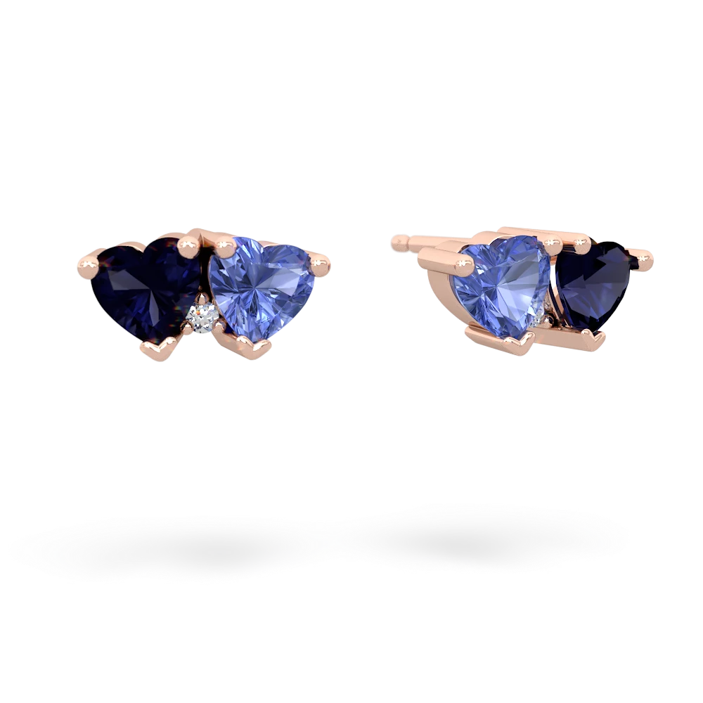 Sapphire Sweethearts 14K Rose Gold earrings E5260