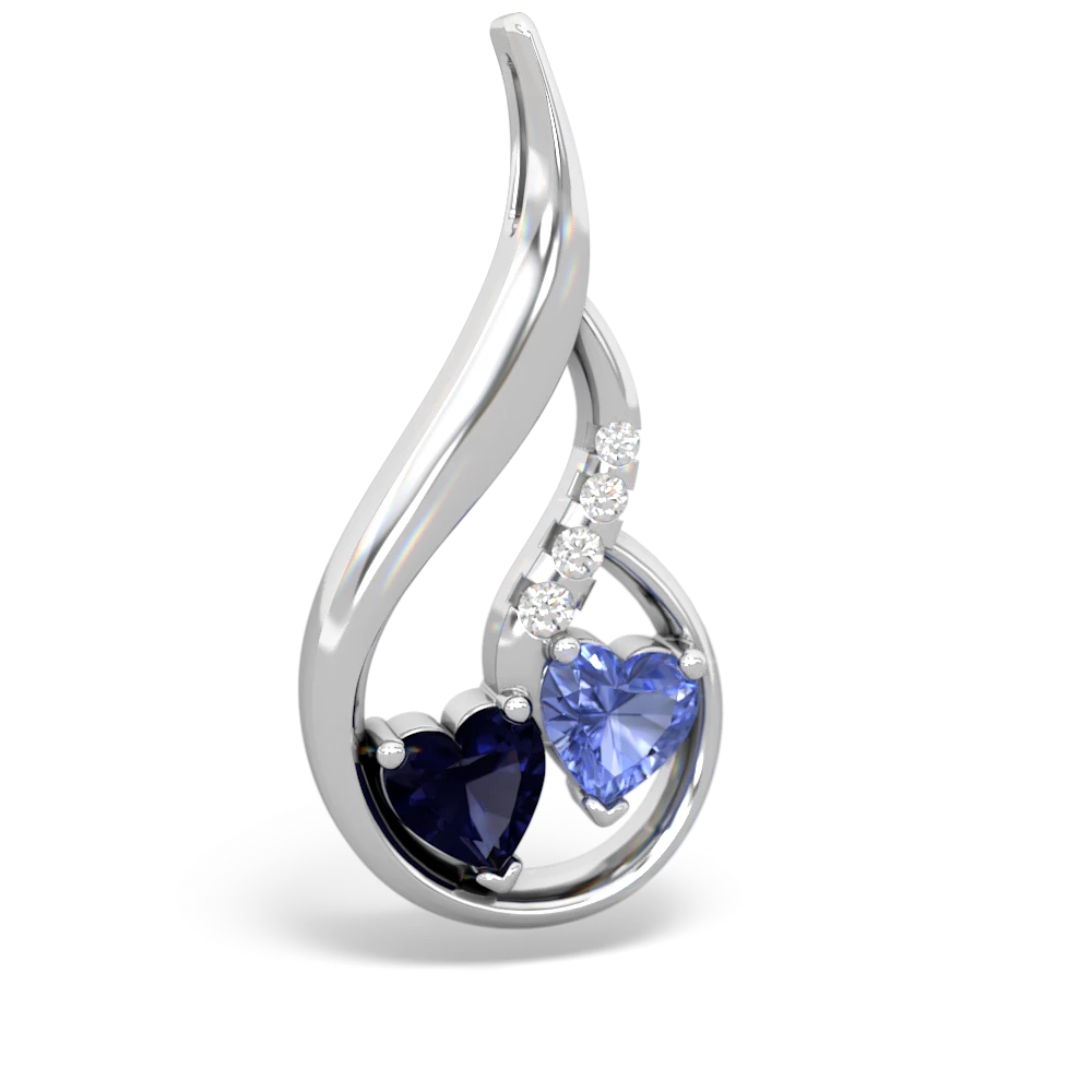 Sapphire Keepsake Curves 14K White Gold pendant P5450