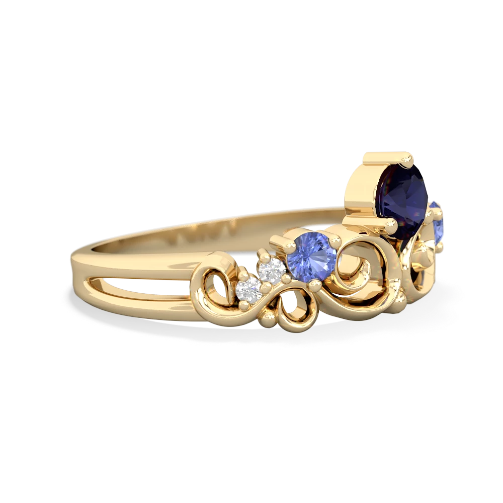 Sapphire Crown Keepsake 14K Yellow Gold ring R5740