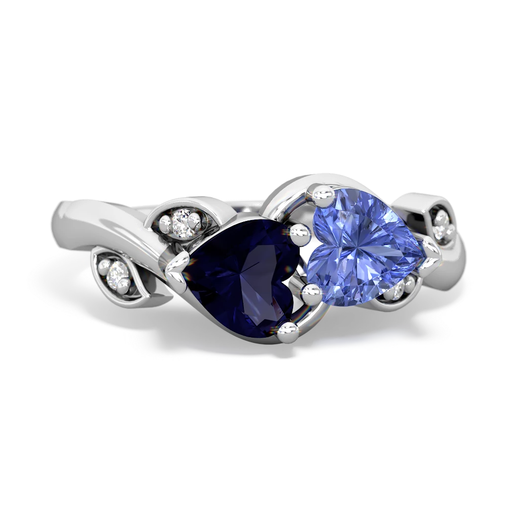 Sapphire Floral Elegance 14K White Gold ring R5790