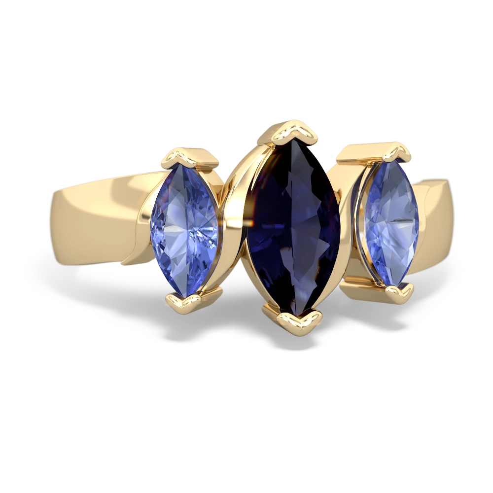 Sapphire Three Peeks 14K Yellow Gold ring R2433