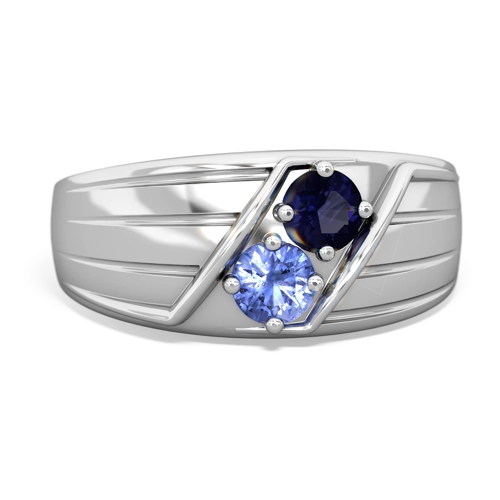 Sapphire Men's Streamline 14K White Gold ring R0460