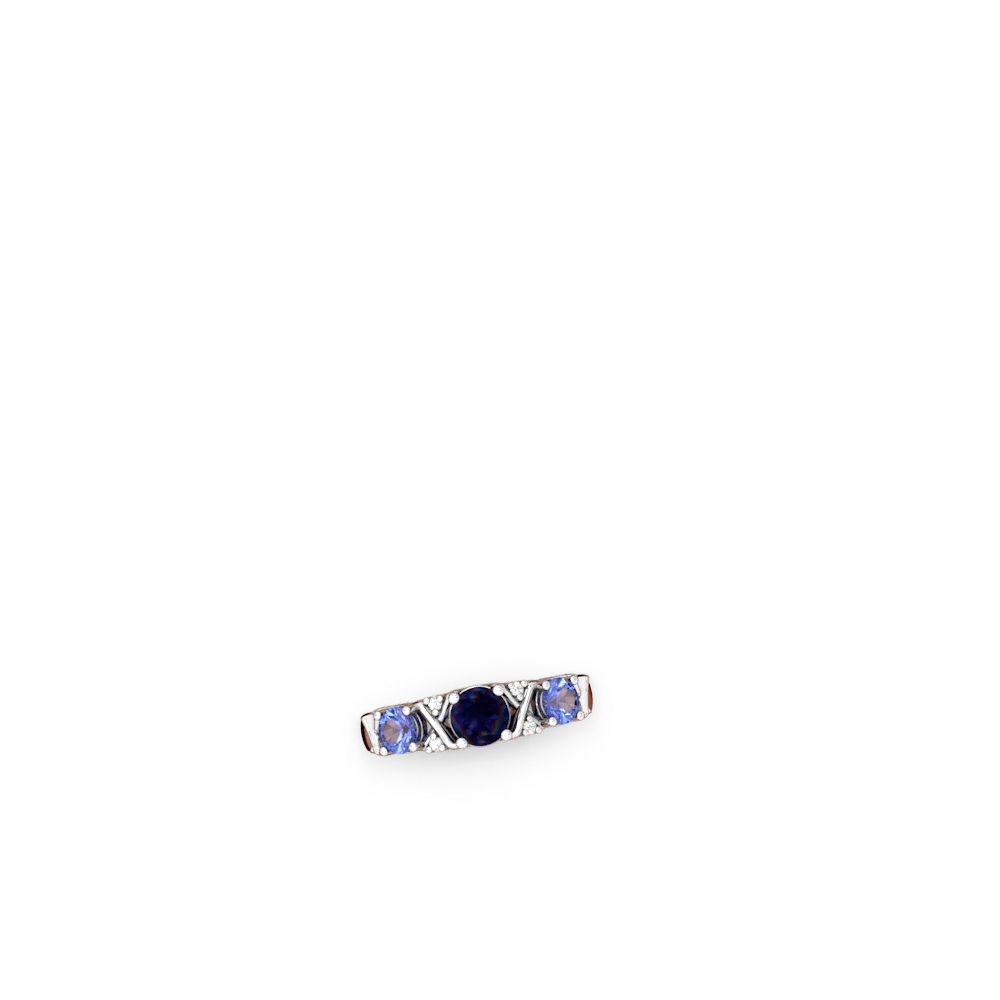 Sapphire Hugs And Kisses 14K White Gold ring R5016