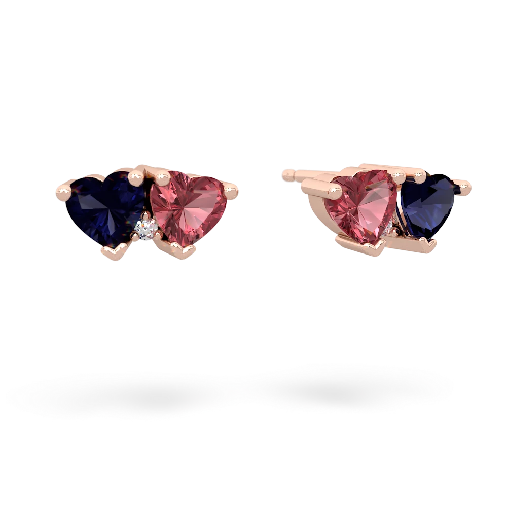 Sapphire Sweethearts 14K Rose Gold earrings E5260