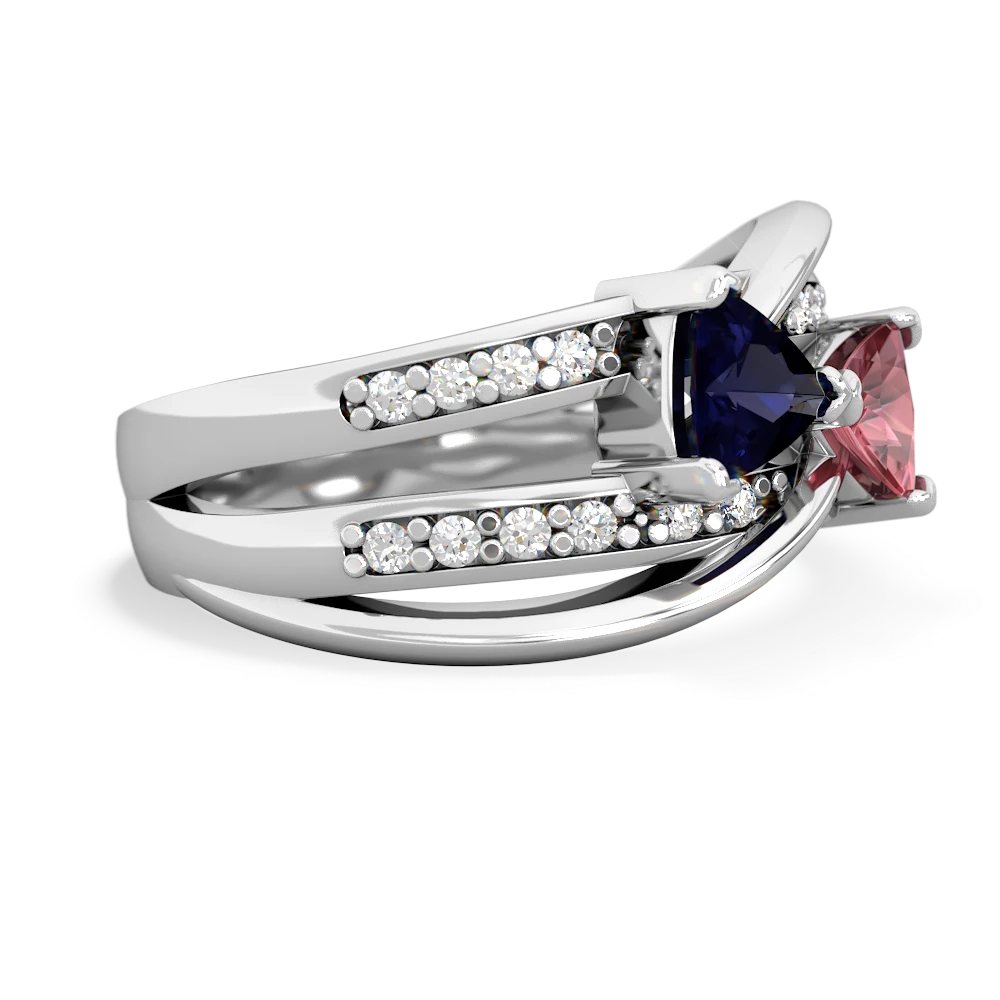 Sapphire Bowtie 14K White Gold ring R2360