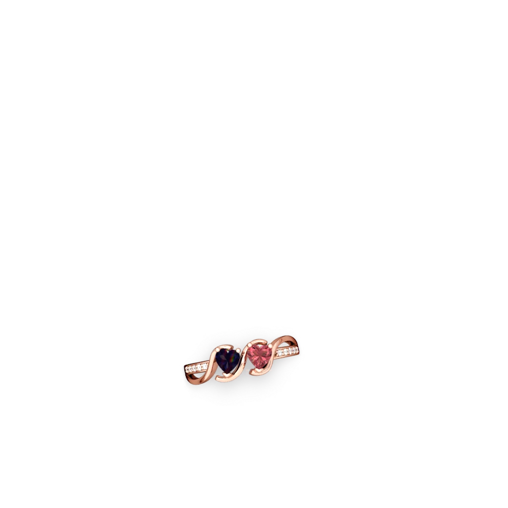 Sapphire Side By Side 14K Rose Gold ring R3090