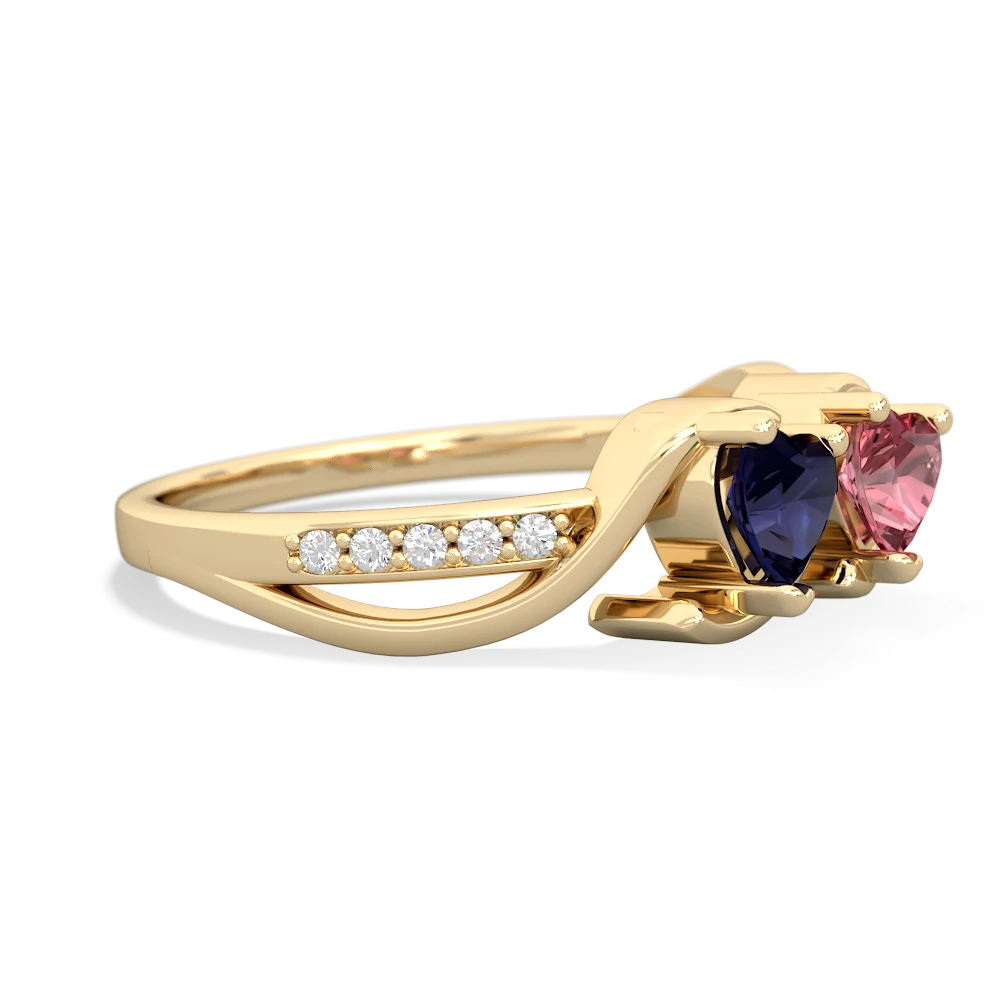 Sapphire Side By Side 14K Yellow Gold ring R3090