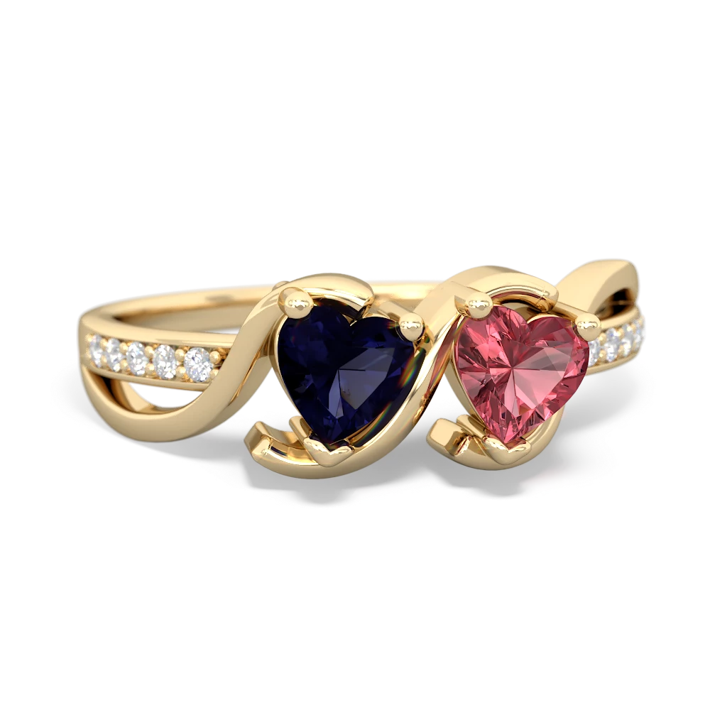 Sapphire Side By Side 14K Yellow Gold ring R3090