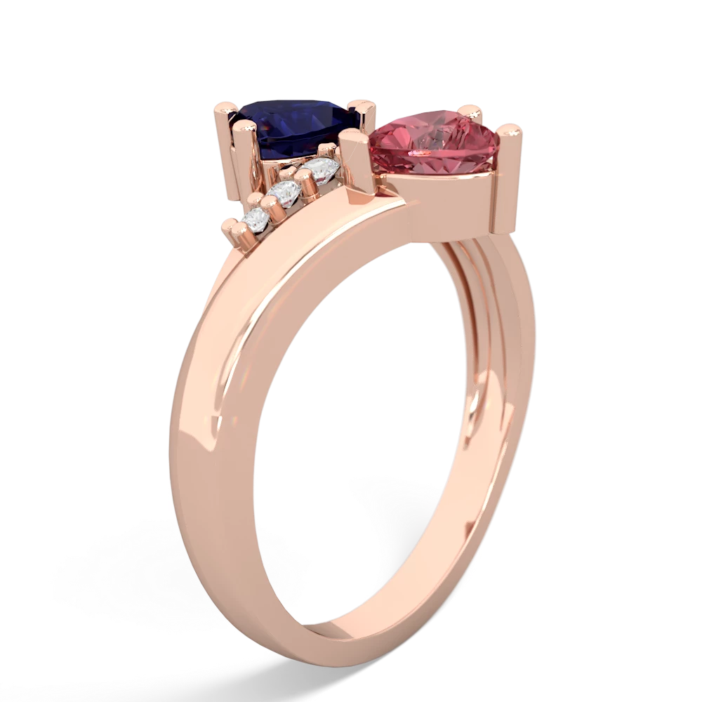 Sapphire Heart To Heart 14K Rose Gold ring R2064