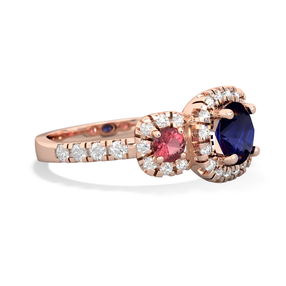 Sapphire Regal Halo 14K Rose Gold ring R5350