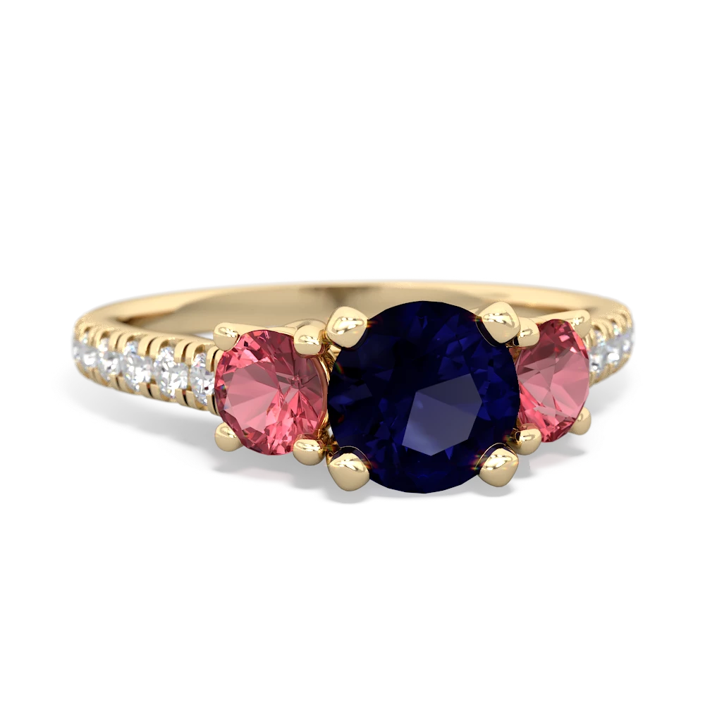 Sapphire Pave Trellis 14K Yellow Gold ring R5500