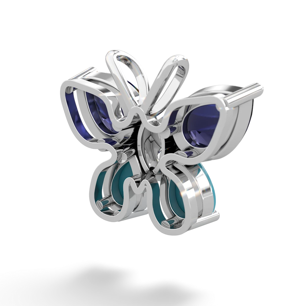 Sapphire Butterfly 14K White Gold pendant P2215