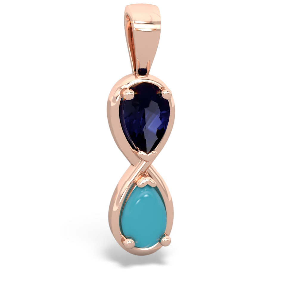 Sapphire Infinity 14K Rose Gold pendant P5050