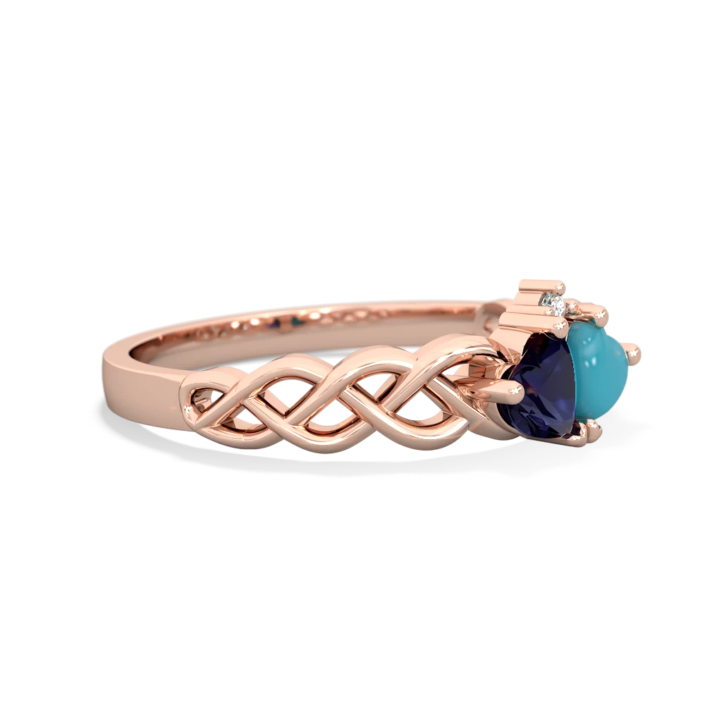 Sapphire Heart To Heart Braid 14K Rose Gold ring R5870