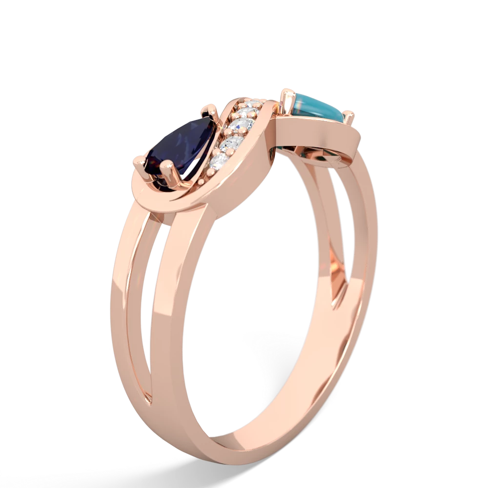 Sapphire Diamond Infinity 14K Rose Gold ring R5390