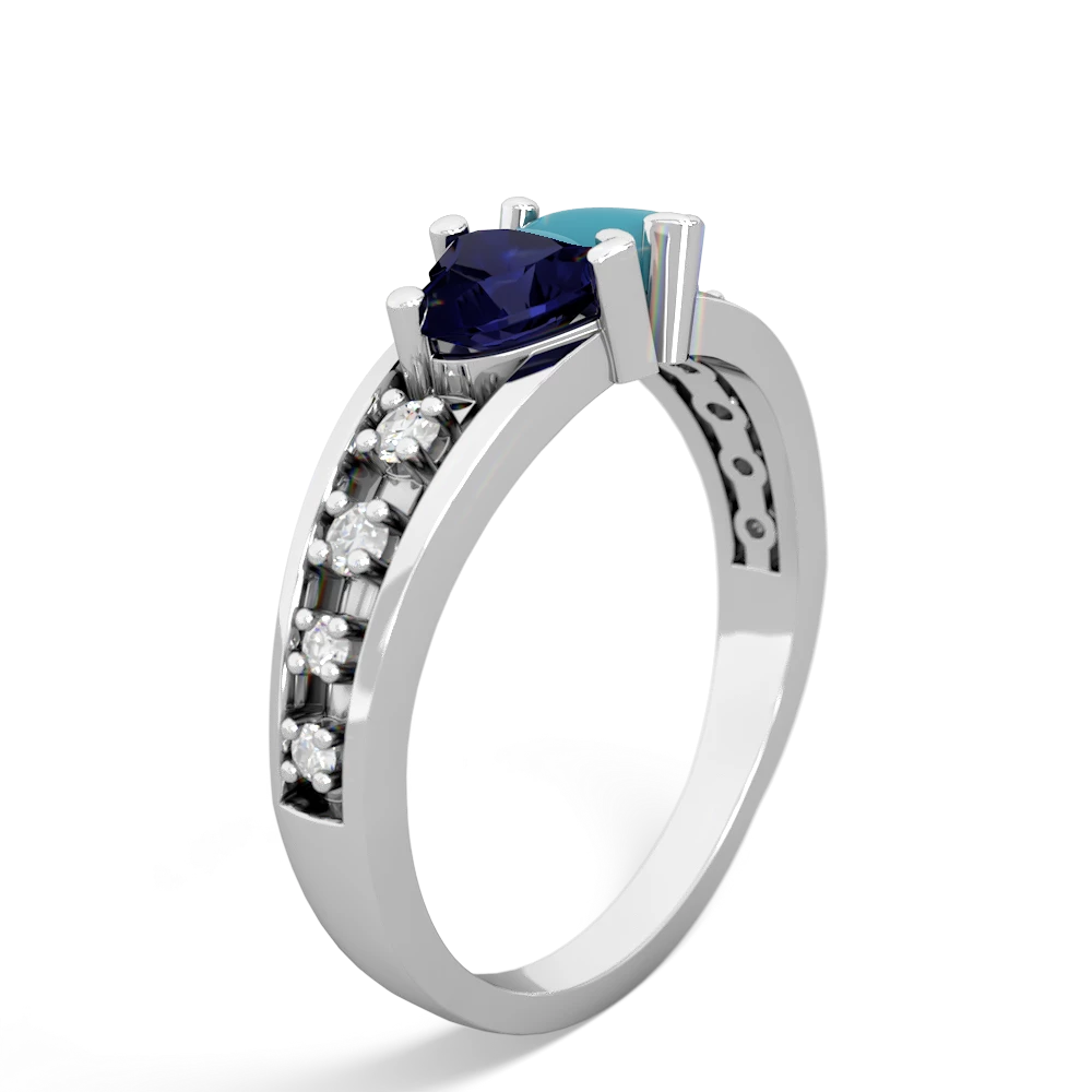 Sapphire Heart To Heart 14K White Gold ring R3342