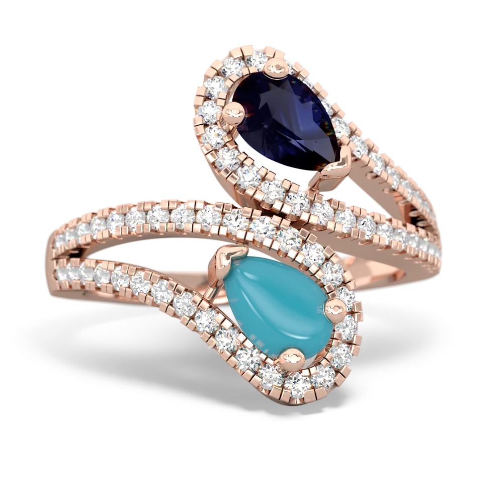 Sapphire Diamond Dazzler 14K Rose Gold ring R3000