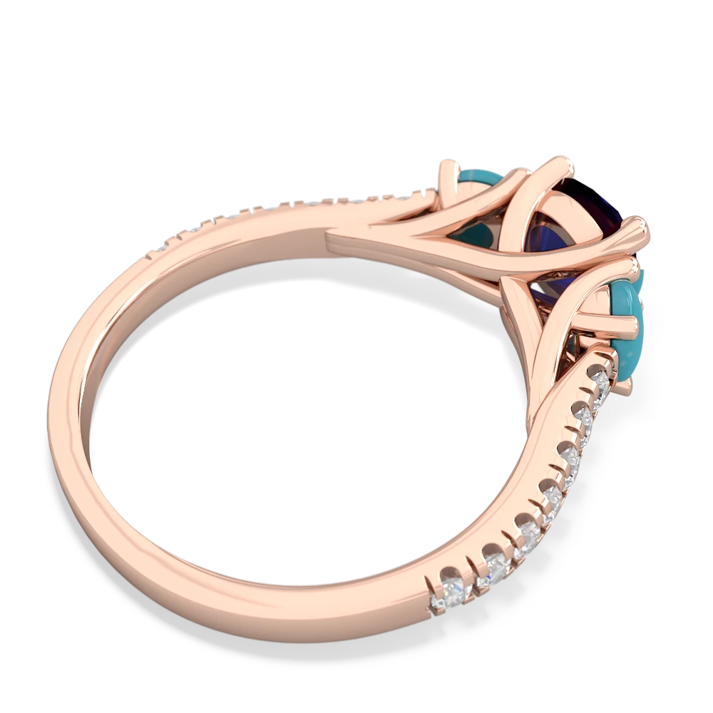 Sapphire Pave Trellis 14K Rose Gold ring R5500