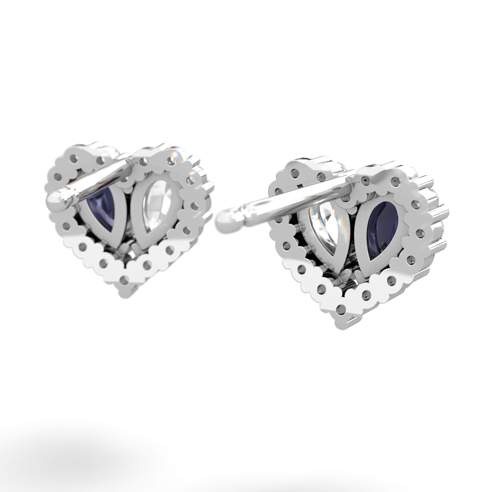 Sapphire Halo 14K White Gold earrings E7008