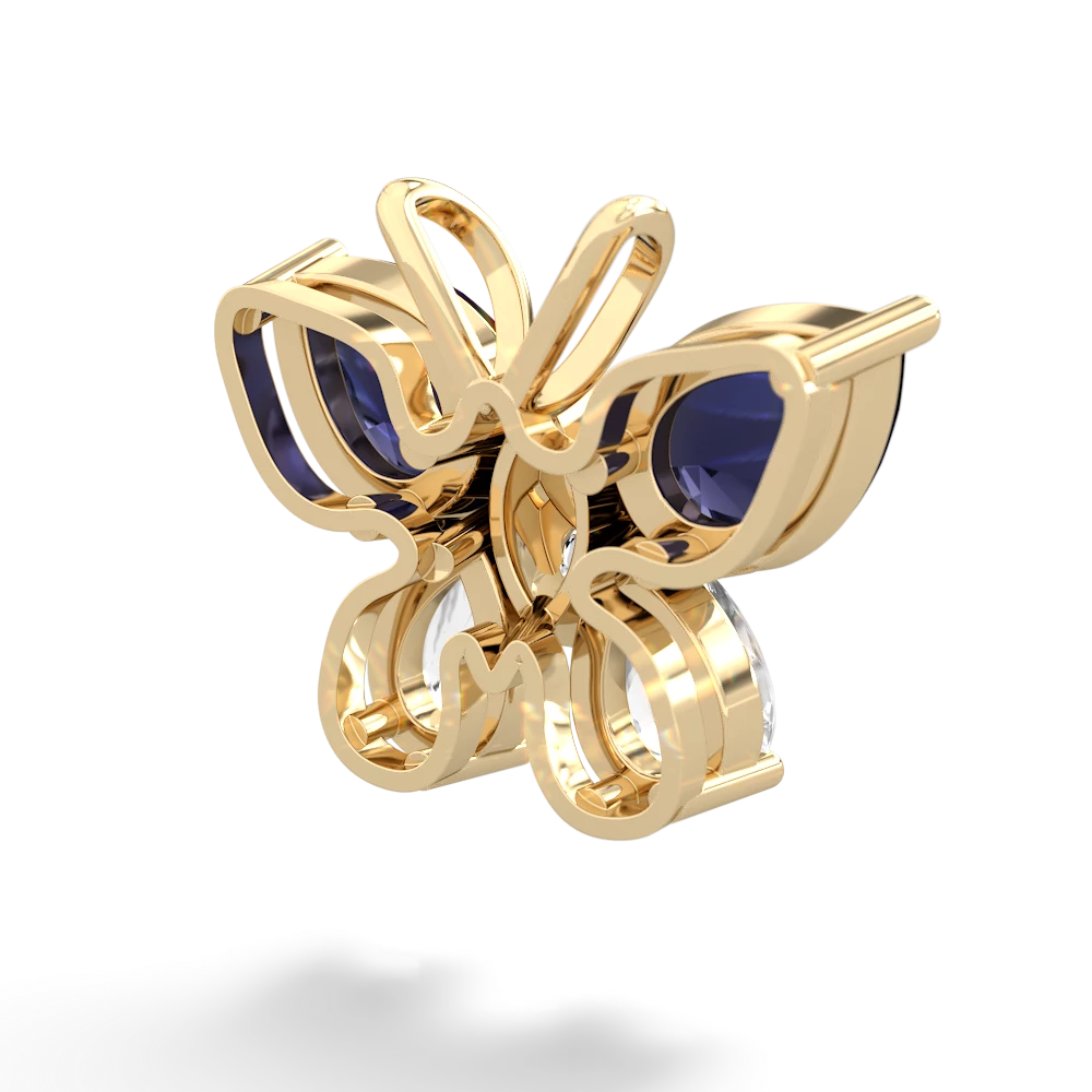 Sapphire Butterfly 14K Yellow Gold pendant P2215