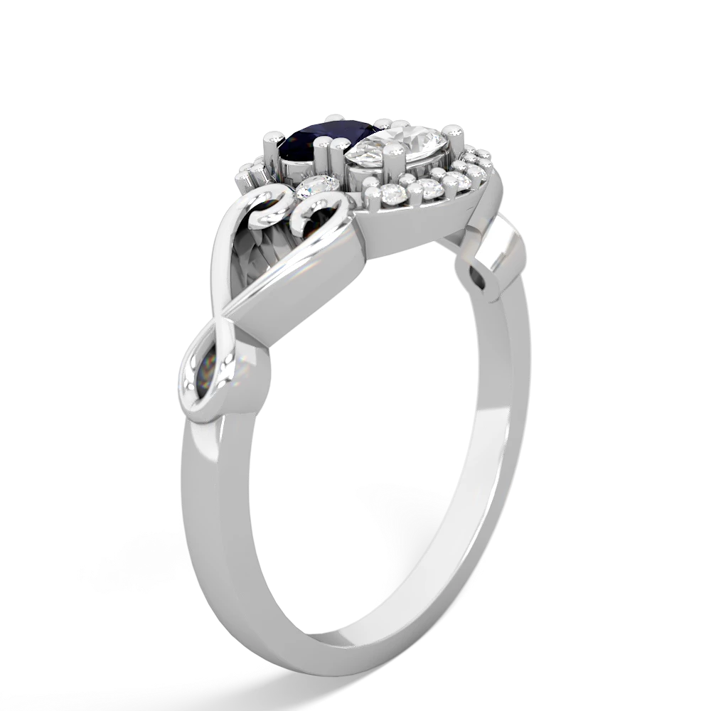 Sapphire Love Nest 14K White Gold ring R5860