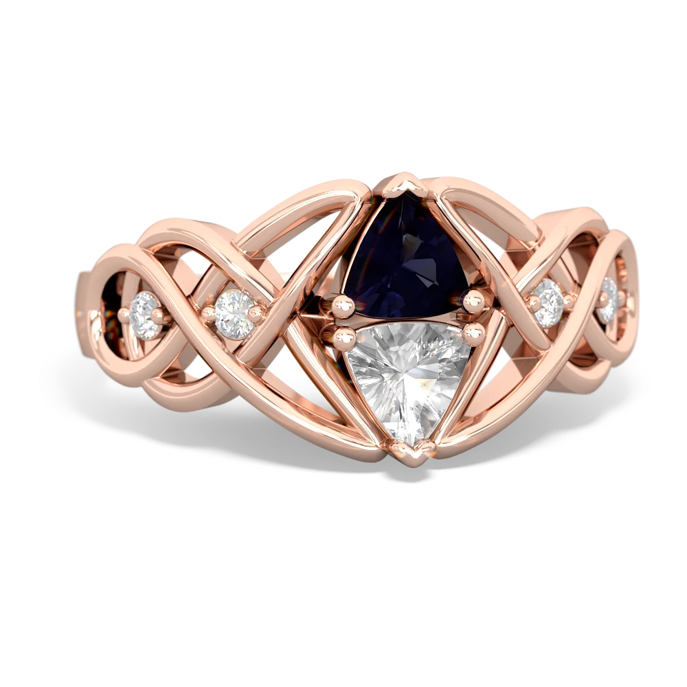 Sapphire Keepsake Celtic Knot 14K Rose Gold ring R5300