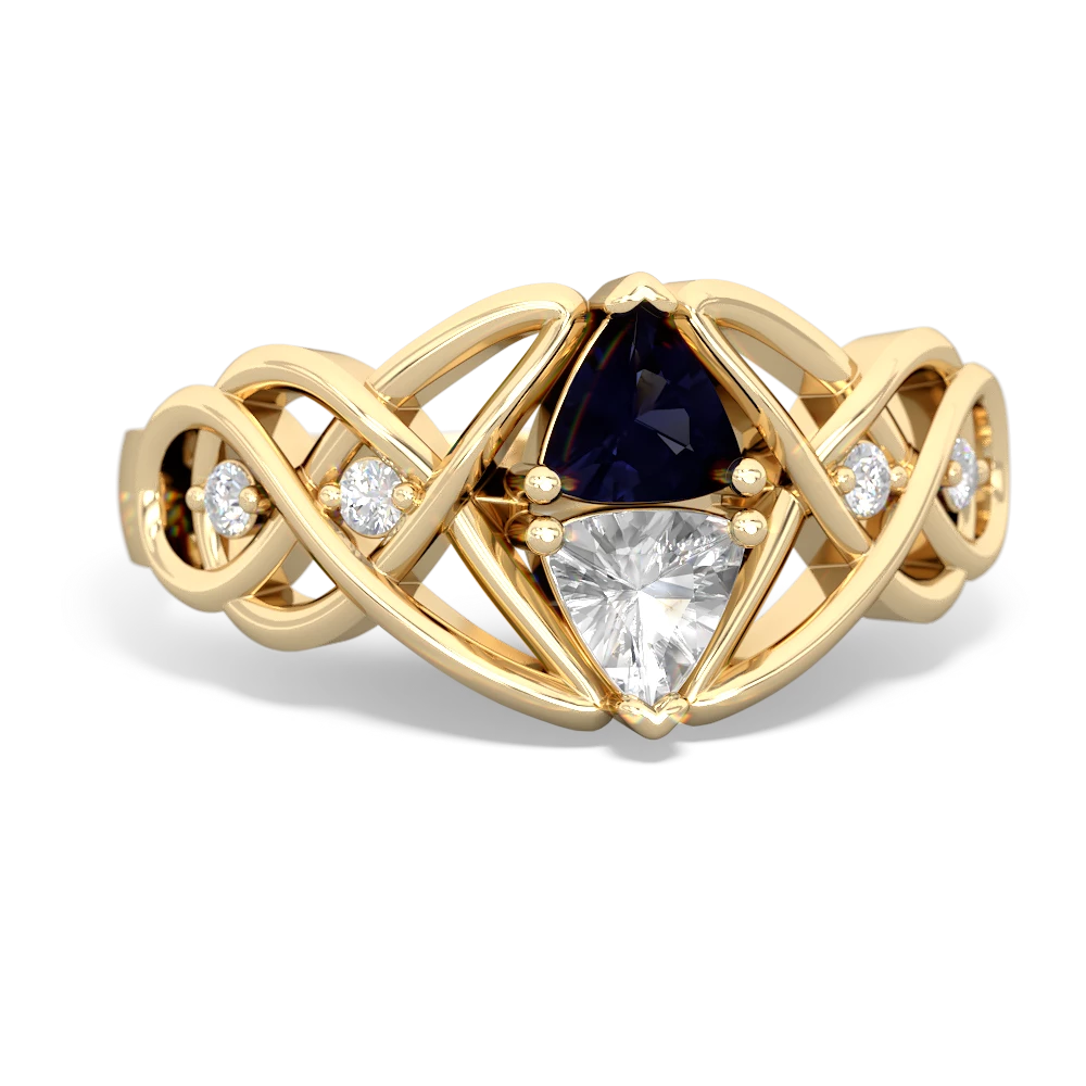 Sapphire Keepsake Celtic Knot 14K Yellow Gold ring R5300