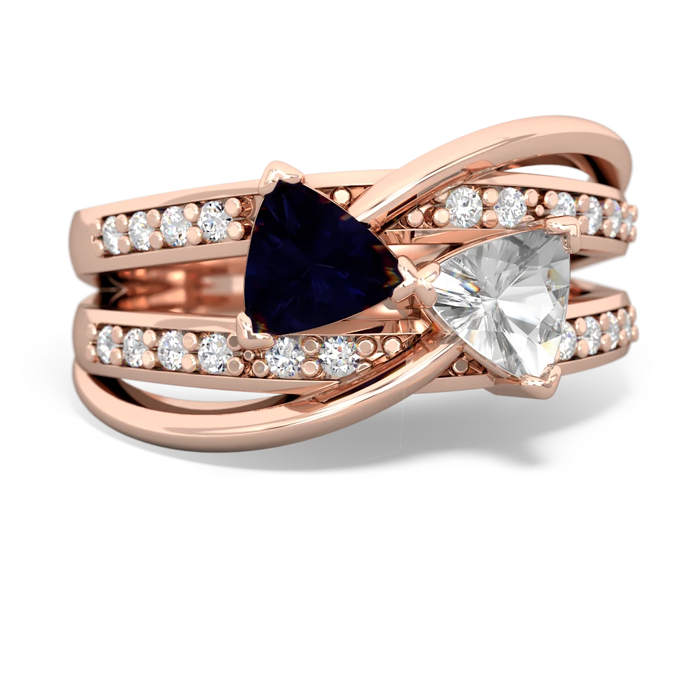 Sapphire Bowtie 14K Rose Gold ring R2360