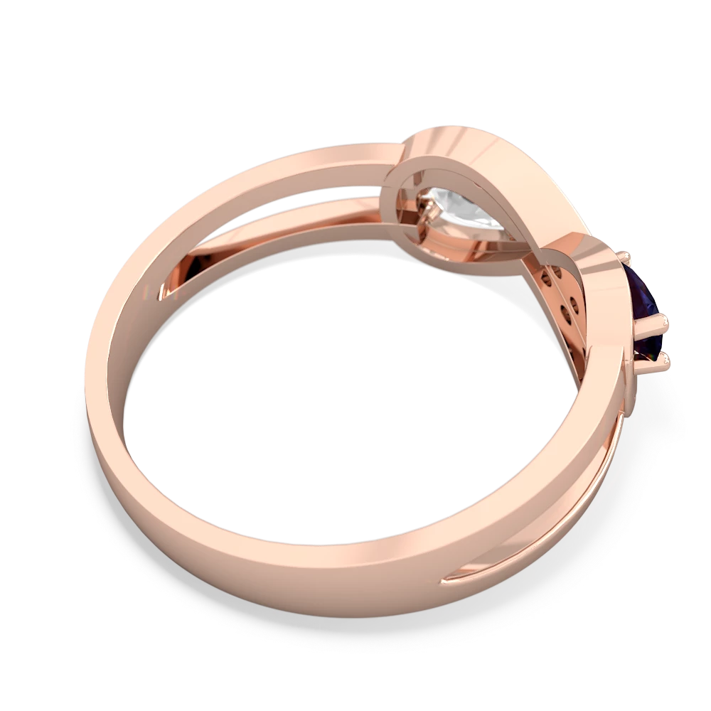 Sapphire Diamond Infinity 14K Rose Gold ring R5390