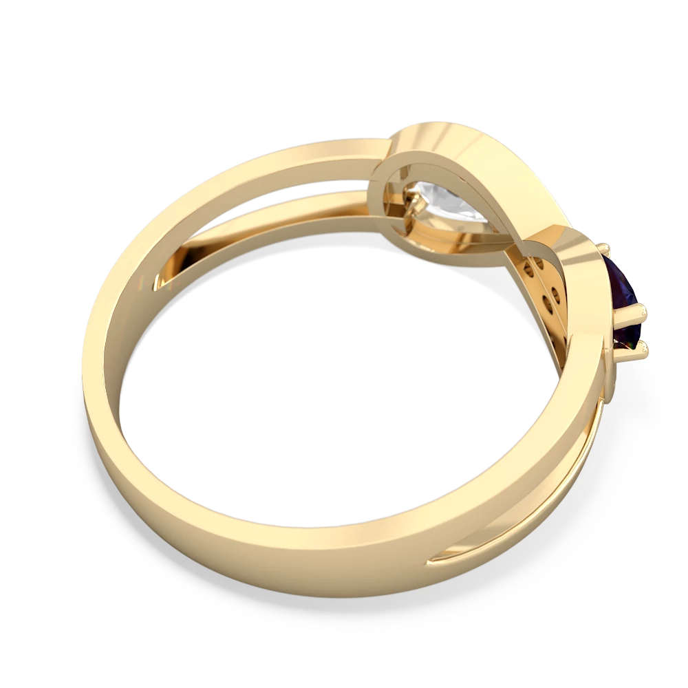 Sapphire Diamond Infinity 14K Yellow Gold ring R5390