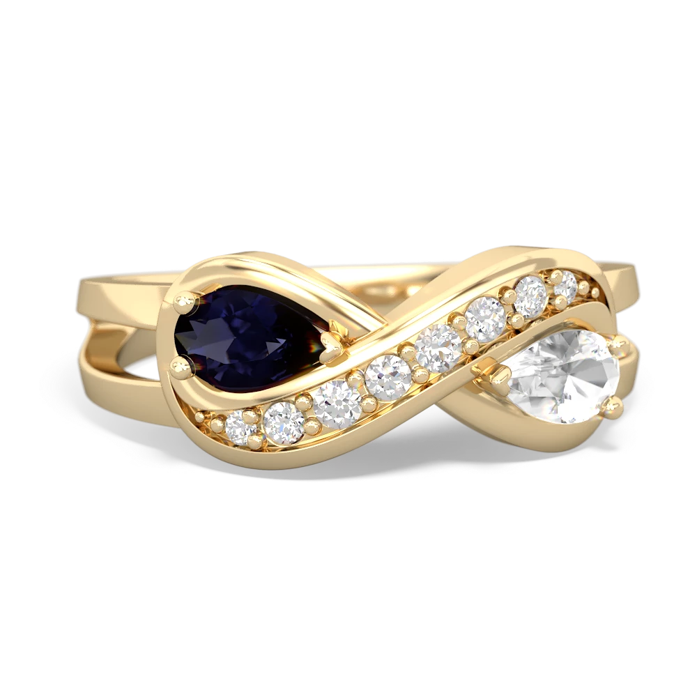 Sapphire Diamond Infinity 14K Yellow Gold ring R5390