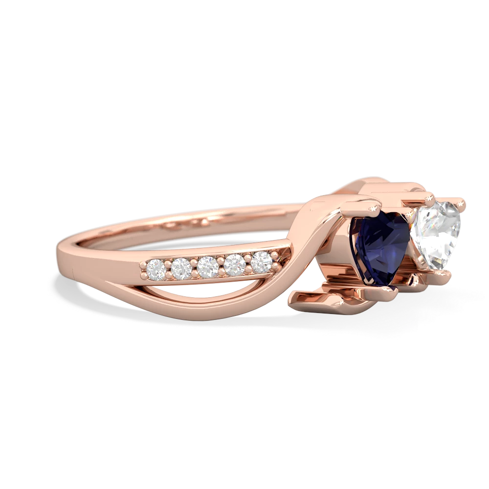 Sapphire Side By Side 14K Rose Gold ring R3090