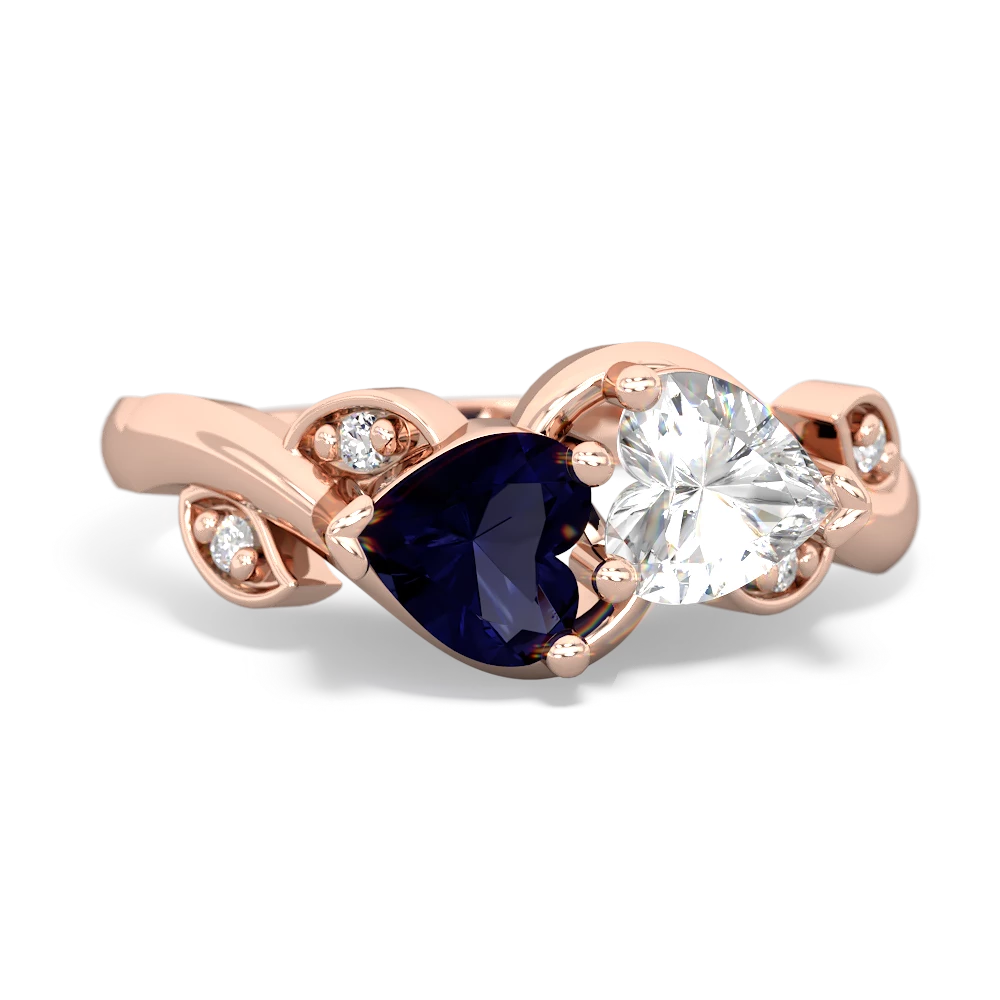 Sapphire Floral Elegance 14K Rose Gold ring R5790