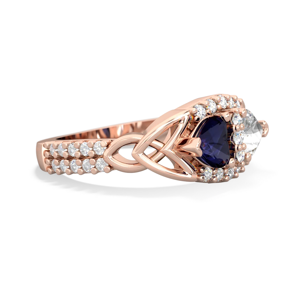 Sapphire Sparkling Celtic Knot 14K Rose Gold ring R2645