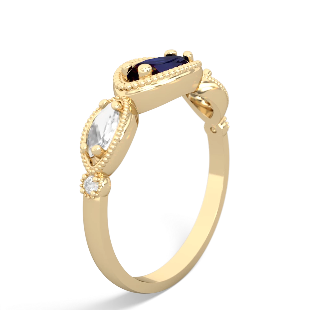 Sapphire Milgrain Marquise 14K Yellow Gold ring R5700