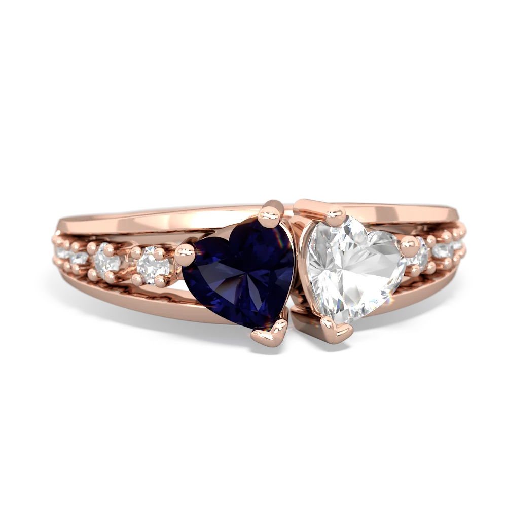 Sapphire Heart To Heart 14K Rose Gold ring R3342