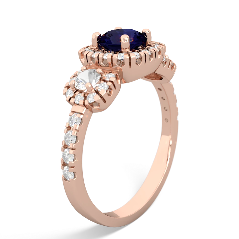 Sapphire Regal Halo 14K Rose Gold ring R5350