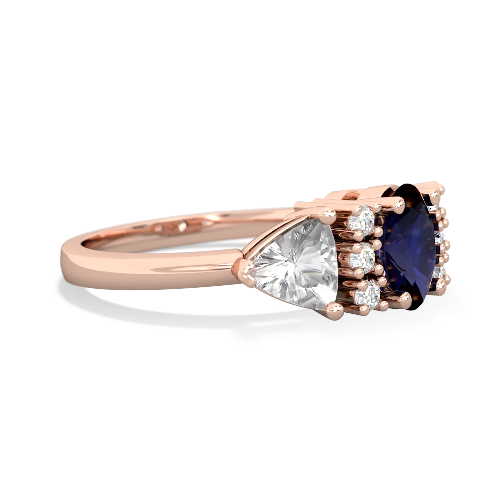 Sapphire Antique Style Three Stone 14K Rose Gold ring R2186