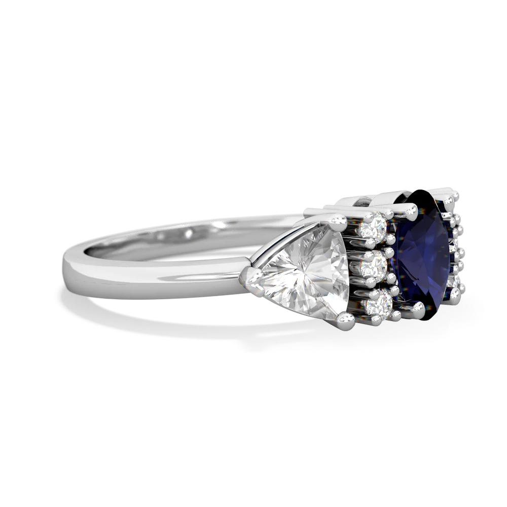 Sapphire Antique Style Three Stone 14K White Gold ring R2186