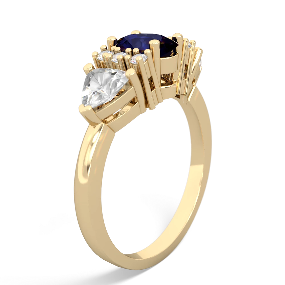 Sapphire Antique Style Three Stone 14K Yellow Gold ring R2186