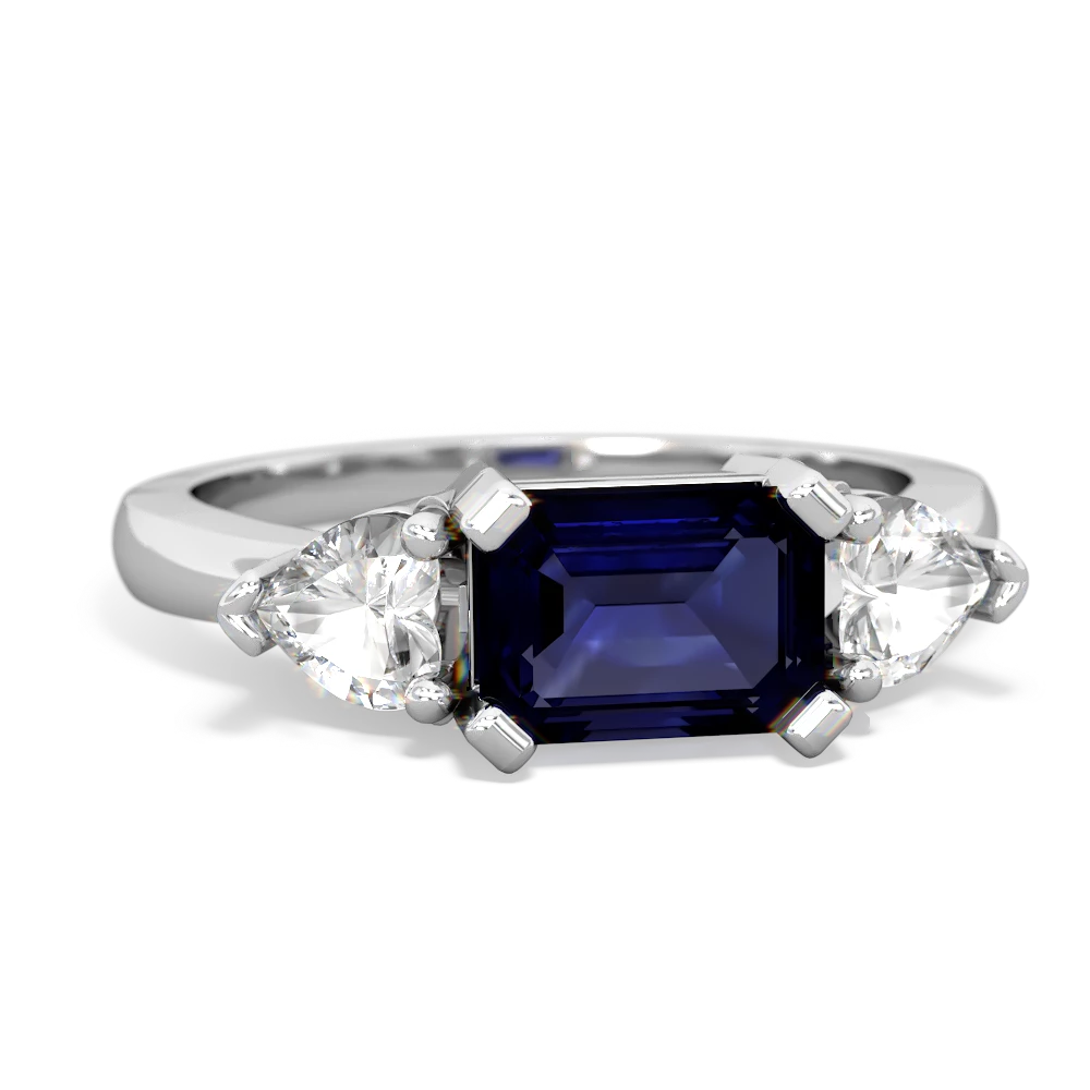 Sapphire Three Stone 14K White Gold ring R5235