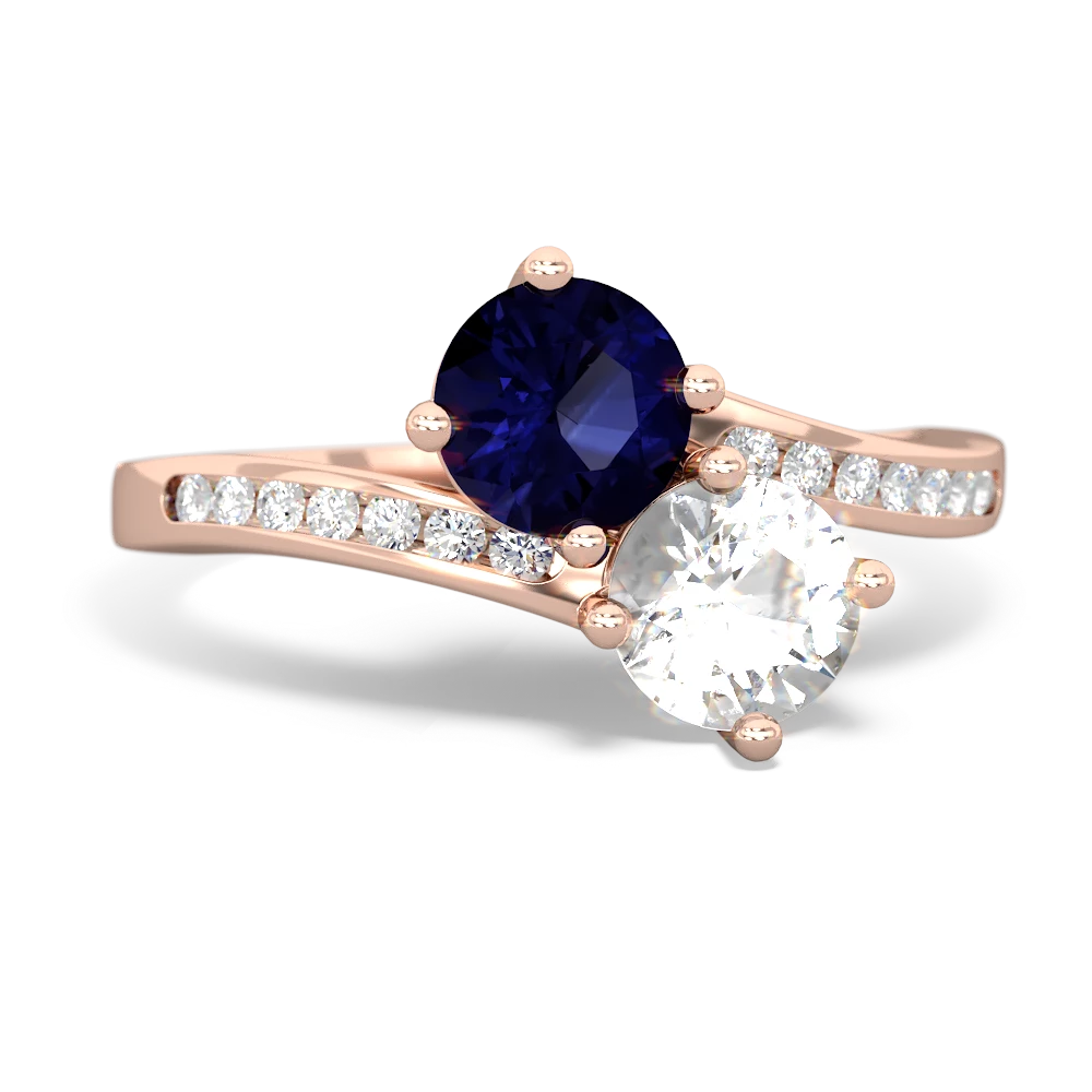 Sapphire Channel Set Two Stone 14K Rose Gold ring R5303