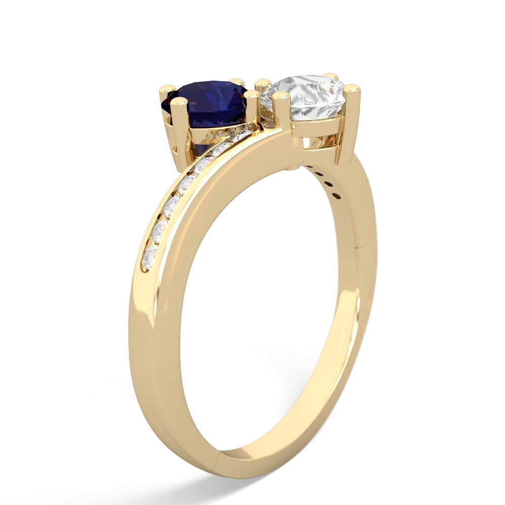 Sapphire Channel Set Two Stone 14K Yellow Gold ring R5303