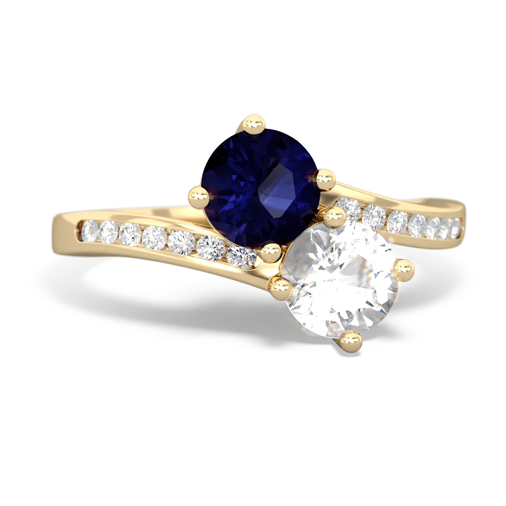 Sapphire Channel Set Two Stone 14K Yellow Gold ring R5303