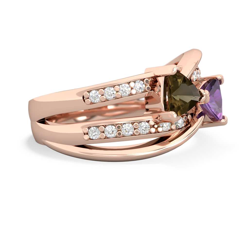 Smoky Quartz Bowtie 14K Rose Gold ring R2360