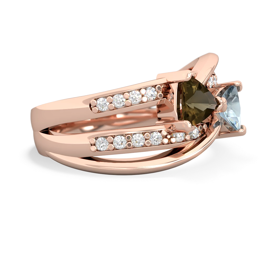 Smoky Quartz Bowtie 14K Rose Gold ring R2360