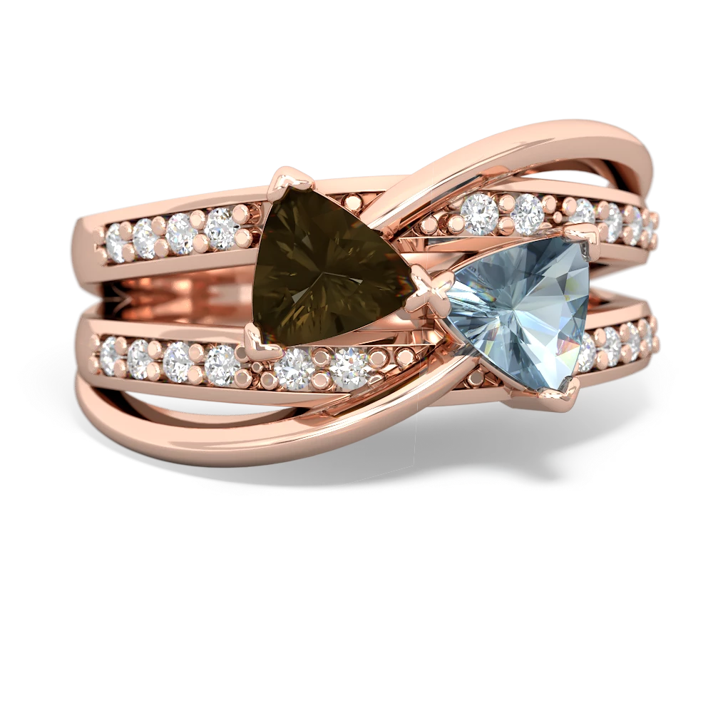 Smoky Quartz Bowtie 14K Rose Gold ring R2360